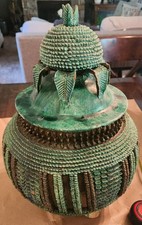 Michoacan Glazed Clay Pineapple Jar picture