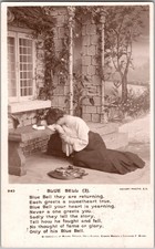 Antique RPPC Blue Bell (3) Rotary Photo 3143 Edwardian Song Romance c1905 picture