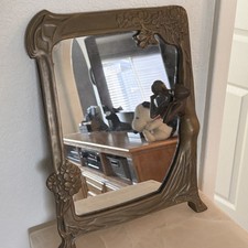 HTF Antique Art Nouveau Brass Frame w/ Glass Original Version Beautiful Details picture