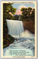 c1940s Minnehaha Falls Minneapolis Minnesota Longfellow Postcard picture