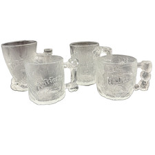 Vintage 1993 McDonald’s Flintstone’s Glass Mugs Complete Set Of 4 RocDonald’s picture