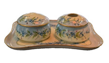 Antique Bavarian 1914 Vanity Set Porcelain - Heirloom Aunt/Sister Signed Gift picture