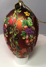 JOAN RIVERS Classics Large Thanksgiving Glass Egg Ornament Cornucopia picture