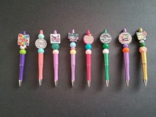New Beaded Pens For Teacher, Librarian, Social Worker, ST, PT Gifts Black Ink  picture