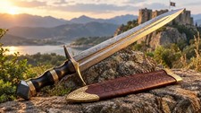 Hand Forged Damascus Steel Roman Gladius Sword Medieval Short Sword picture