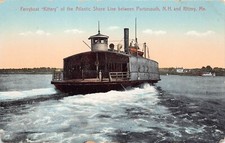 Ferry Boat Steam Ship Portsmouth NH Kittery ME Atlantic Shore Line Postcard C13 picture