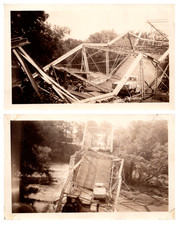 Bridge Collapse Scene in Frederick County Maryland MD 1920s Antique Photos x2 picture