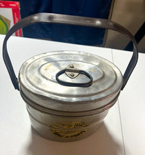 Vintage Authentic Leese Aluminum Co Mine Lunch Bucket Pail Kewaunee WI MINE USED picture