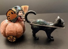 Mary Engelbreit Bethany Lowe Pumpkin Chariot Cat Fairy Halloween Vintage picture