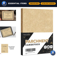 Recycled Aged Parchment Paper 65Lb Cardstock 8.5x11 Inches - 50 Sheets Pack picture