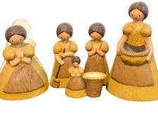 Vintage Cornhusk Girl Table Decor Salt & Pepper Shakers Napkin toothpick holder picture