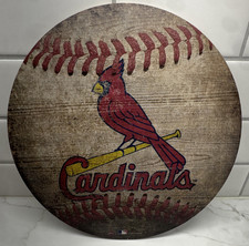 MLB St. Louis Cardinals Round Wood Wall-Mounted Plaque Baseball Logo picture