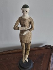 Vintage Santos Style Doll Wood Carved Figure Tall 12