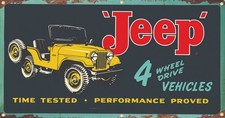VINTAGE Late 1940s-mid 1950s Jeep Dealers repro banner 4 Garage, Man Cave picture
