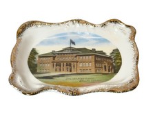 DALLAS OREGON ORE Antique HIGH SCHOOL Souvenir PAINTED TRINKET DISH PLATE picture