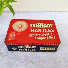 1960s Vintage Eveready Mantles Flashlight Lantern Graphics Adv Tin Box TB1541 picture