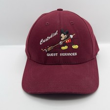 Disney Custodial Guest Services Mickey Mouse Cast Member Hat Cap Burgundy picture