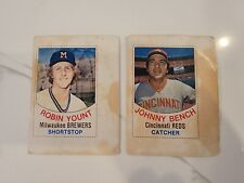 1977 HOSTESS #6 JOHNNY BENCH & #34 Robin Yount Baseball Cards - UNCUT picture