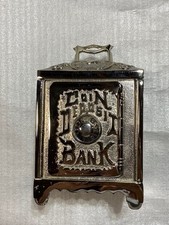 Large ANTIQUE Cast Iron Domed COIN DEPOSIT BANK Safe W/Combination Lock picture