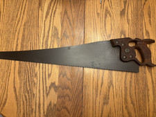 Vintage Disston Thumbhole 5 1/2 TPI CC Saw Swayback Collectible USA picture