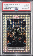 2023 UD MARVEL PLATINUM ICONIC COVERS MOSAIC #IC21 VENOM PSA 10 picture