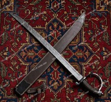 Hand Forged Damascus Steel Cutlass Sword 32 inches, Pirate Sword, Cavalry Sword picture