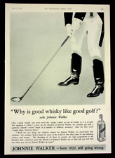 1937 Print Ad, Johnnie Walker, Good Whisky is Like Good Golf, Avoid the Rough picture