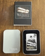 RARE ZIPPO WRIGHT BROTHERS SERIES WITH PLANE CHROME LIGHTER NEW NEVER STRUCK picture