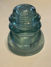 VINTAGE WHITTALL TATUM AQUA GLASS CO. #1 MADE IN USA 44 picture