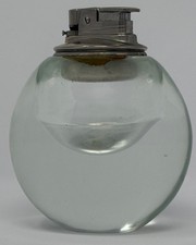 Vintage Evans B.A.B. Clear Glass Orb Table Lighter Chrome Japan MCM picture