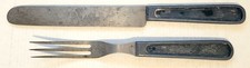 Indian War Era Knife and Fork Original Both Marked Rare picture