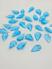Blue Topaz Glass Arrowhead Handcrafted 1–1.5” Inch Bulk Set – Jewelry Making DIY picture
