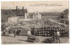 Old postcard 72 - Malicorne (Sarthe) 1197. Pottery and sandstone factory, Sablon factory picture