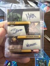 2025 MARVEL SAPPHIRE TRIPLE AUTO BLACK /10 WOLVERINE SPIDER-MAN HULK FRESH RIP picture
