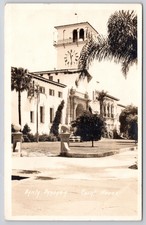 Santa Barbara California CA Courthouse Clock Tower RPPC Postcard c1930s picture