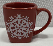 Starbucks 2004 Red Square Snowflake Large Coffee Mug with Coffee Pots & Cups picture