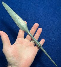 Antique Hand Forged Iron Spear Head Indonesia Philippines Java Tombak picture