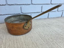 Vintage French Copper Saucepan – 6.5” – Made in France – Brass Handle – Tin Lin picture