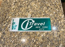 Vintage New York City Street Sign Statue Of Liberty Citravel NYC Metal Green WOW picture