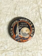 RARE VISITOR 1939 New York WORLD’S FAIR Pinback button picture