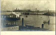 USRC Naugatuck Ironclad RPPC New York Harbor Civil War Warship Rare Real Photo picture