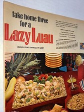 Vintage 1960s Chun King Print Ad Lazy Luau Tiki Bar Party Kitsch Decor picture