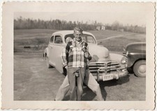 c1950 Playful Men Male Friends Vintage Snapshot Gay Queer Interest Cars Photo picture