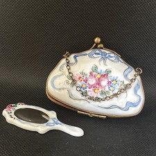 Limoges Vanity Mirror Bag Trinket Box picture