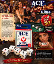 ACE Authentic 5 Dice Lucky Breath Last Box Cartamundi Standard Spot Dice $50.ACE picture