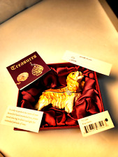 Sparkly Hinged Trinket Box 4” Dog King Charles Spaniel Rhinestones Jewelry picture