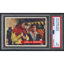 1957 Topps Robin Hood #51 John Is Worried PSA 9 MT, Pop 2 Highest Richard Greene picture