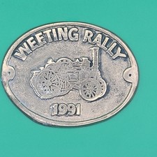 Vintage Weeting Steam Rally 1991 Brass Plaque / Medallion / Badge picture