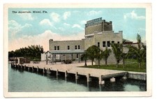 Vintage Miami FL Postcard The Aquarium Waterfront Building J N Chamberlain 1920s picture