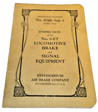 JUNE 1937 WESTINGHOUSE 8-ET LOCOMOTIVE BRAKE SIGNAL EQUIPMENT INSPECTION MANUAL picture